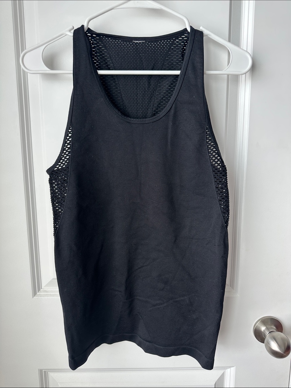 Fabletics Black Mesh-Side Sleeveless Tank Top